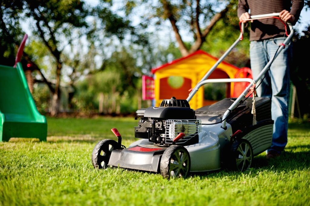 lawn mower, cut the lawn, lawn, mow, man, green, person, human, masculine, abstract, bizarre, allotment garden, garden, to dye, multicoloured, gasoline engine, lawn mower, lawn mower, lawn mower, lawn mower, nature, lawn mower, lawn, lawn